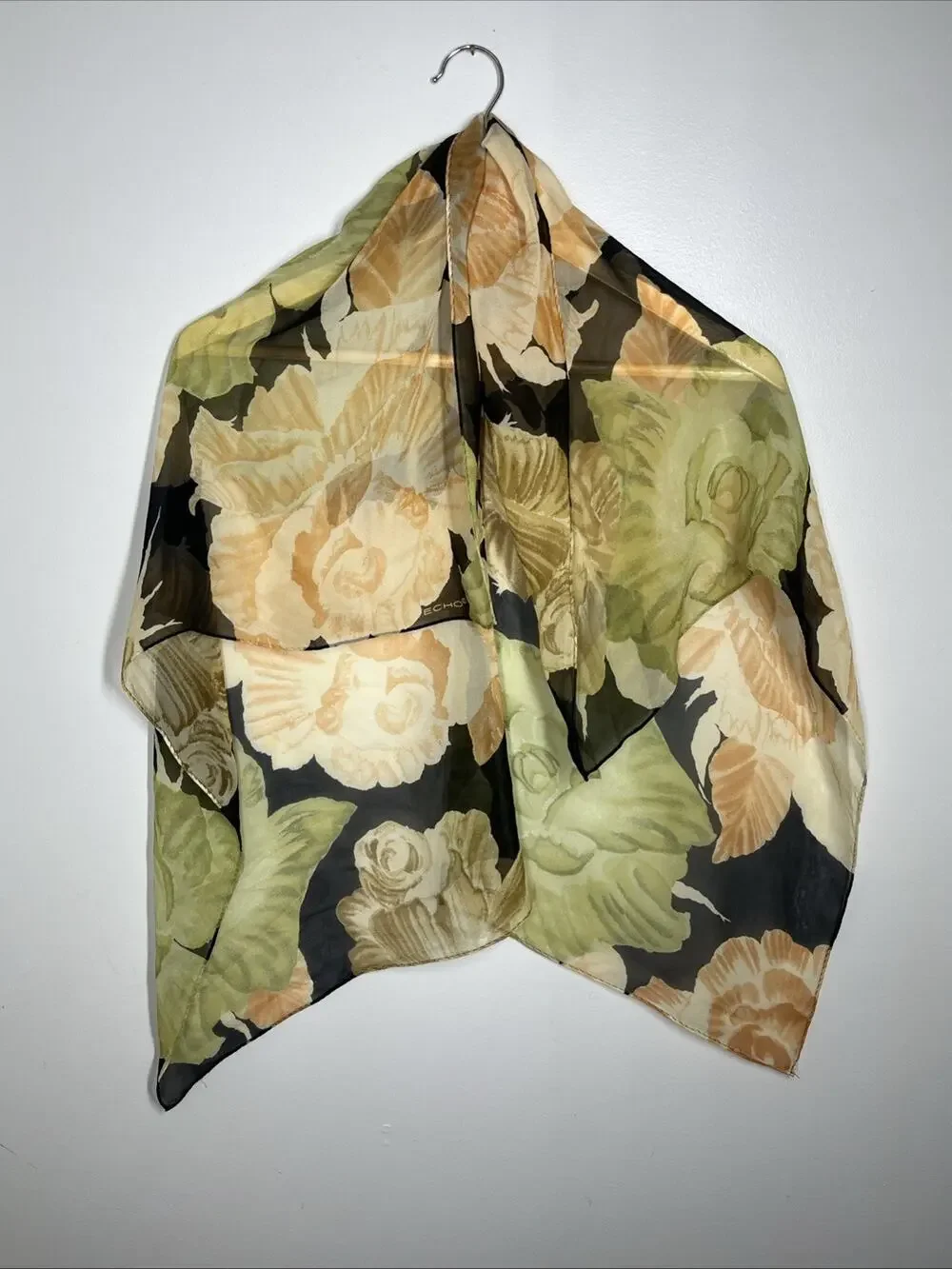 Echo Silk Scarf Floral Colorful Lightweight Vacation 34